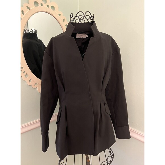 Rebecca Minkoff 6 Black Amber Black Wrap Jacket Blazer Small Collared - Picture 1 of 7
